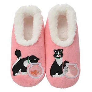 Women's Simply Pairables Cozy Snoozies® Pink Cat with Fishbowl