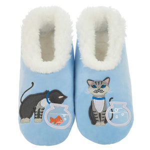 Women's Simply Pairables Cozy Snoozies® Blue Cat Fishbowl