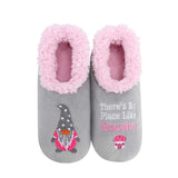 Women's Simply Pairables Cozy Snoozies® Gray Pink There's No Place Like Gnome