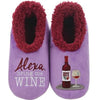 Women's Simply Pairables Cozy SnooziesÂ® Purple Alexa Bring Me Wine