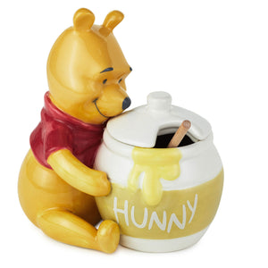 Hallmark Disney Winnie the Pooh Ceramic Honey Pot With Serving Wand, Set of 2