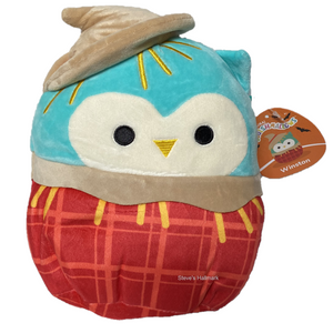 Halloween Squishmallow Winston the Scarecrow Owl 8" Stuffed Plush by Kelly Toy