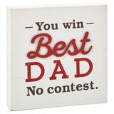 Hallmark You Win Best Dad Wood Quote Sign, 6x6