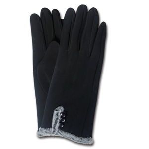 Black Fashion Gloves with 3 Buttons