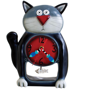 Allen Designs Black Kitty Clock