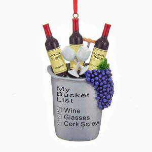  Live the Dream My Bucket List Wine Bottles Ornament 