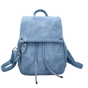 Chloe Vegan Leather Backpack Blue