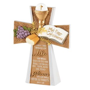 First Communion Bread of Life Tabletop Cross