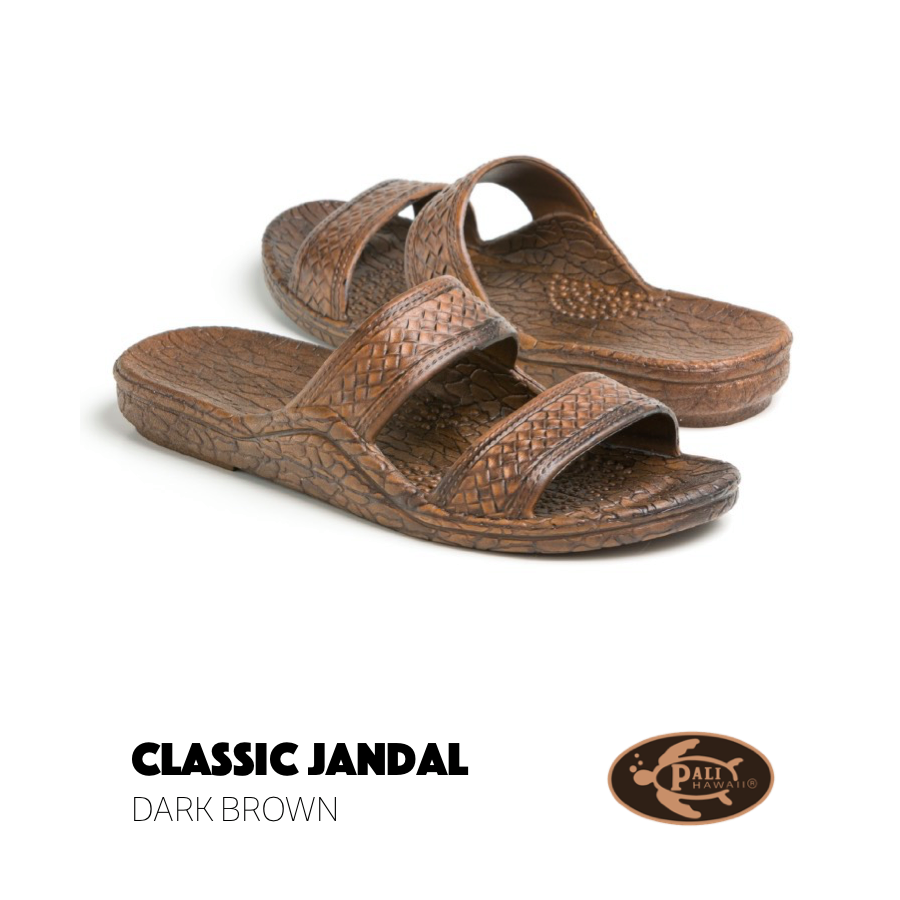 Pali Hawaii Classic Jandal Dark Brown Two Straps Unisex Adult Sandals Steve s Hallmark