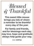 Blessed and Thankful Sweet Little Mouse Token Charm