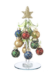 Glass Christmas Trees with Ornaments 6" Tall