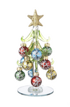 Glass Christmas Trees with Ornaments 6" Tall