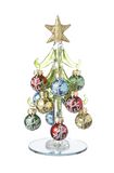 Glass Christmas Trees with Ornaments 6" Tall