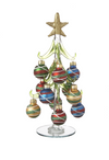 Glass Christmas Trees with Ornaments 8" Tall