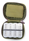 Men's Pill & Vitamin Case Green with Brown Trim