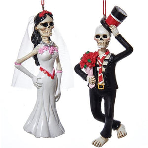 Day of The Dead Bride Groom Skeleton Ornaments