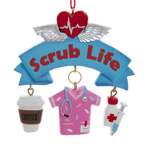 Nurse "Scrub Life" Dangle Ornament