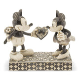 Jim Shore Black & White Mickey & Minnie Mouse "Real Sweetheart" Figurine