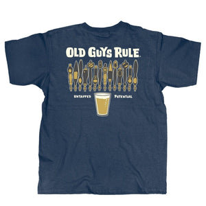 Old Guys Rule T-Shirt Beer Glass Untapped Potential