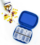 Men's Pill & Vitamin Case Green with Brown Trim