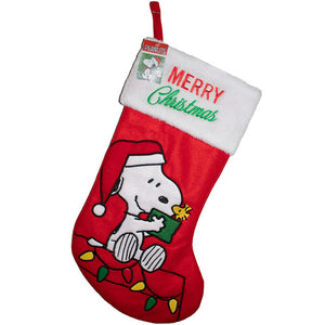 Merry Christmas Peanuts© Snoopy with Present Red Applique Stocking