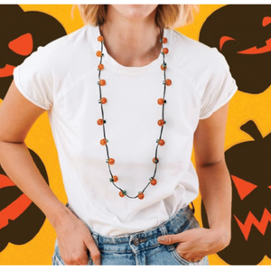 Halloween Light Up Pumpkin Necklace with 20 Lights