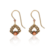 Silver Forest Woven Soft Triangle and Orange Tiger Eye Gold Earrings
