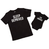 Hallmark "Sleep Deprived" New Parent T-Shirt and "I've Arrived" Newborn Bodysuit for Baby 0–6 Months