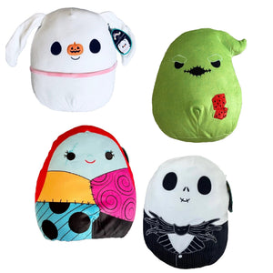 Halloween Squishmallow Tim Burton's The Nightmare Before Christmas Set of 4 Jack, Sally, Oogie Boogie, and Zero Dog 8" Stuffed Plush by Kelly Toy