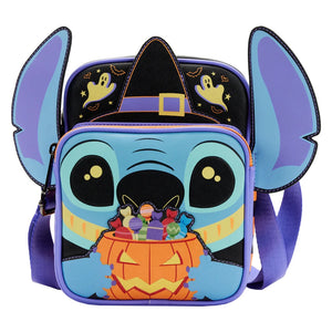 Loungefly Disney Lilo and Stitch Glow Halloween Candy Cosplay Passport Bag